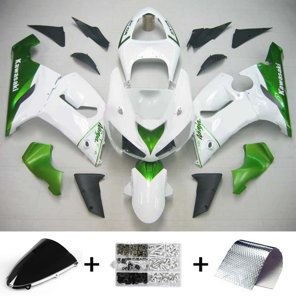 2005-2006 カワサキ ZX6R 636 Amotopart インジェクションフェアリングキット ボディワーク プラスチック ABS #128