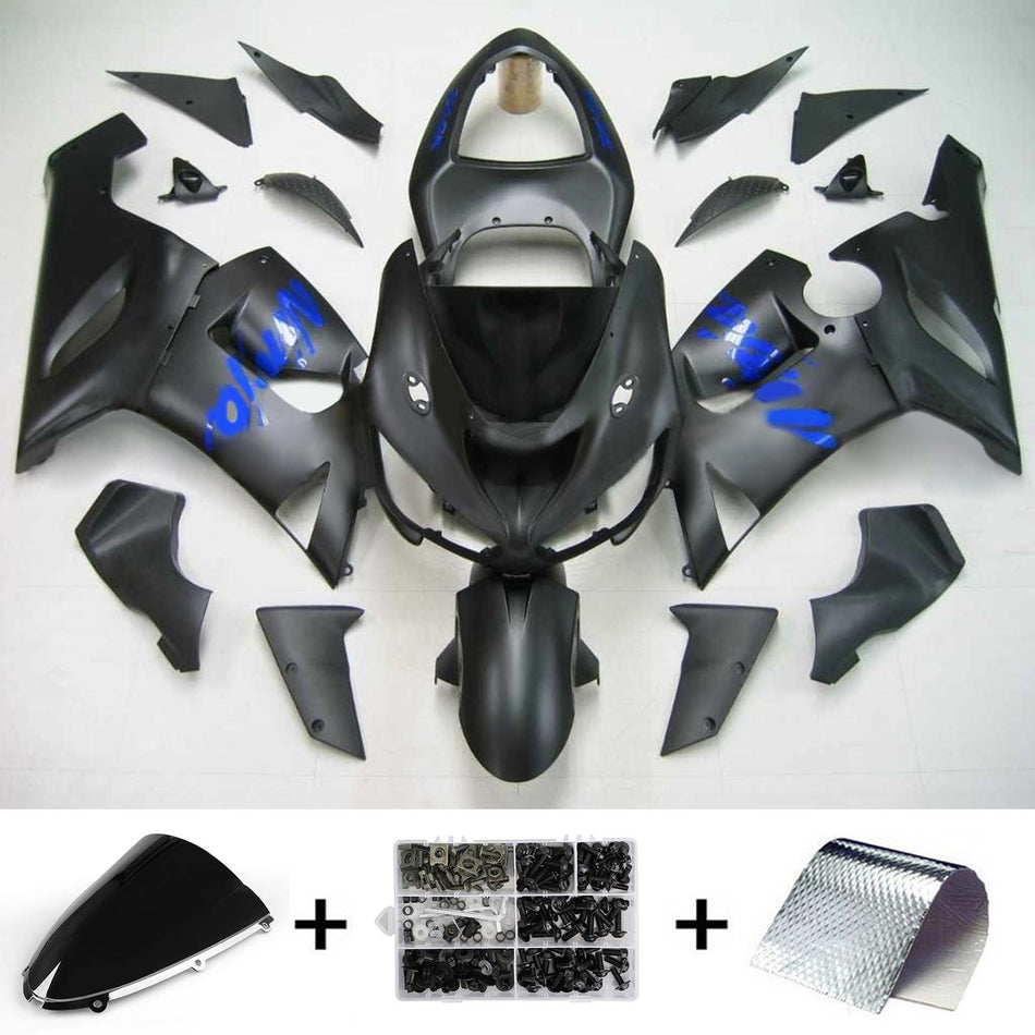 2005-2006 カワサキ ZX6R 636 Amotopart インジェクションフェアリングキット ボディワーク プラスチック ABS #143