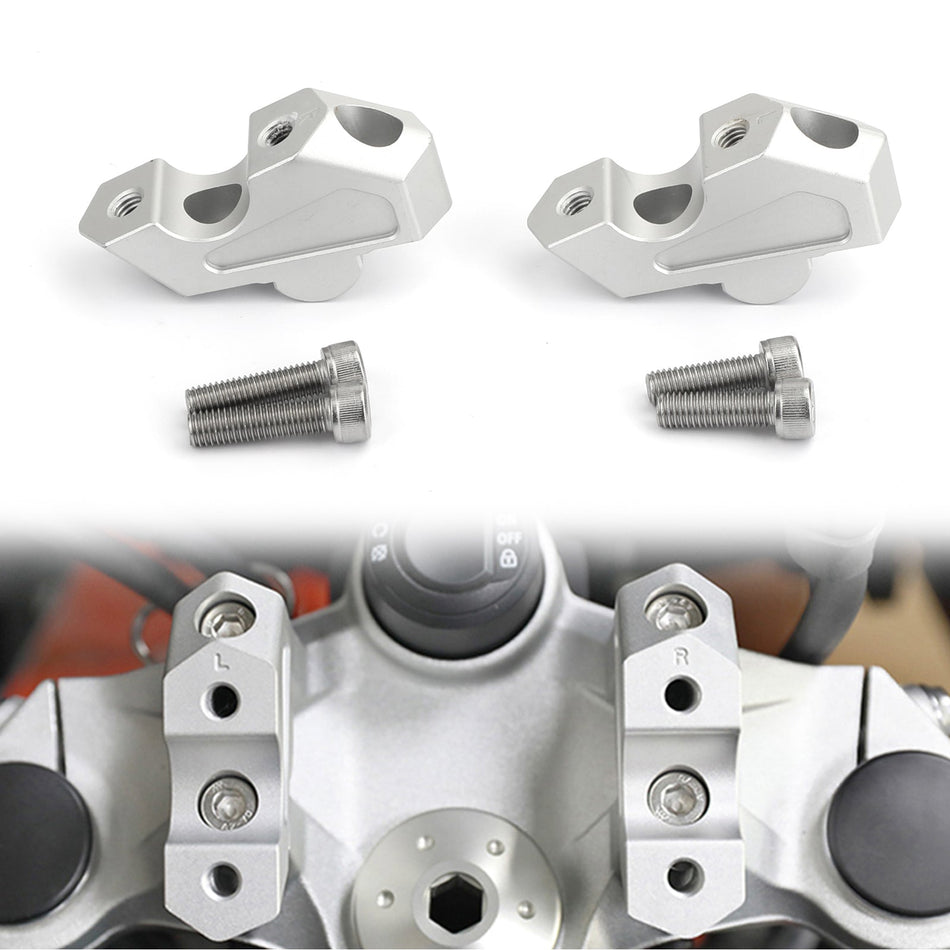 シルバー 20mm プルバック 7/8" ハンドルバー ライザー 23mm 上昇 BMW F750GS 2018 2019用