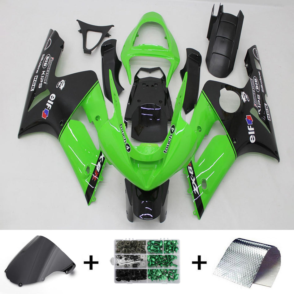 2003-2004 カワサキ ZX6R 636 インジェクションフェアリングキット ボディワーク プラスチック ABS#123