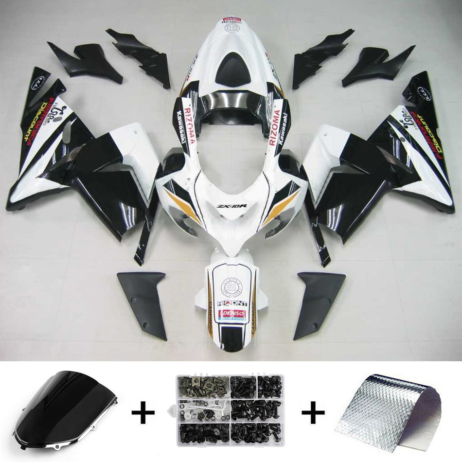 2004-2005 カワサキ ZX10R Amotopart インジェクションフェアリングキット ボディワーク プラスチック ABS #112
