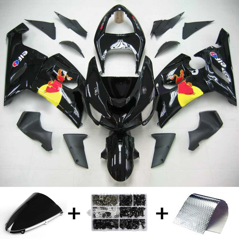 2005-2006 カワサキ ZX6R 636 インジェクションフェアリングキット ボディワーク プラスチック ABS #144