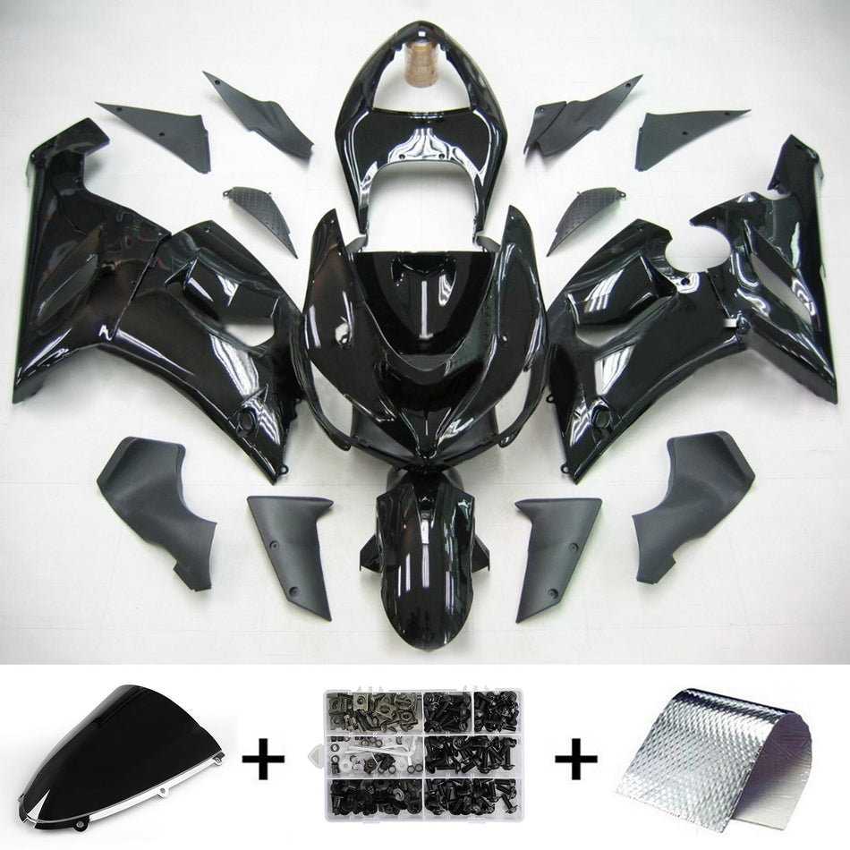 2005-2006 カワサキ ZX6R 636 Amotopart インジェクションフェアリングキット ボディワーク プラスチック ABS #105