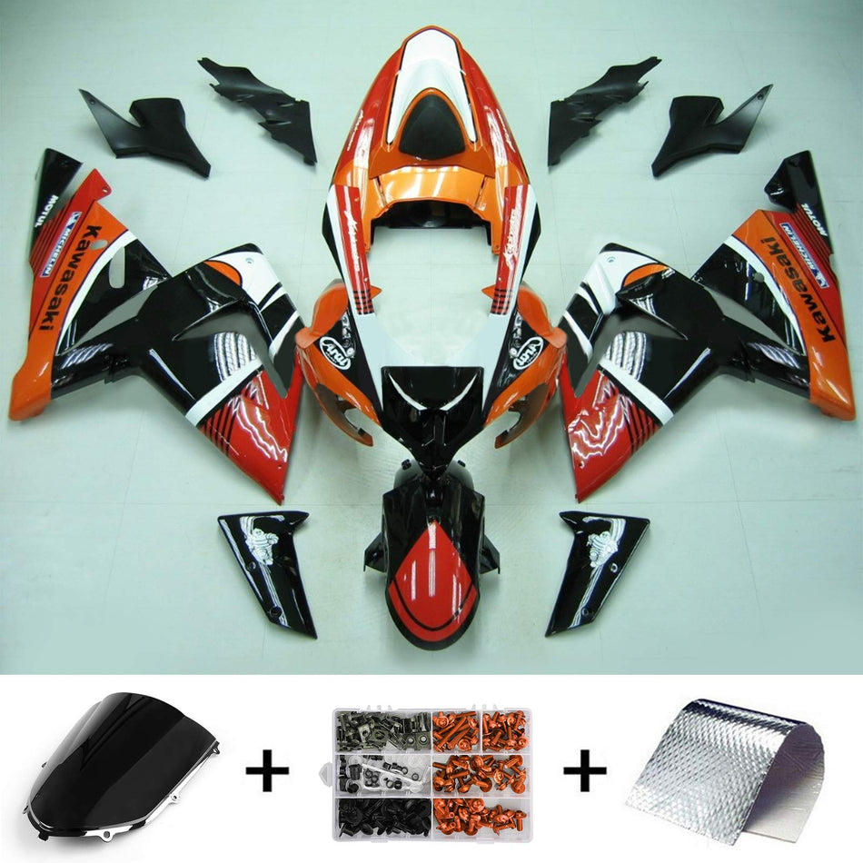 2004-2005 カワサキ ZX10R Amotopart インジェクションフェアリングキット ボディワーク プラスチック ABS #121