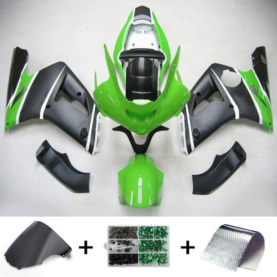 2003-2004 カワサキ ZX6R 636 Amotopart インジェクションフェアリングキット ボディワーク プラスチック ABS #117