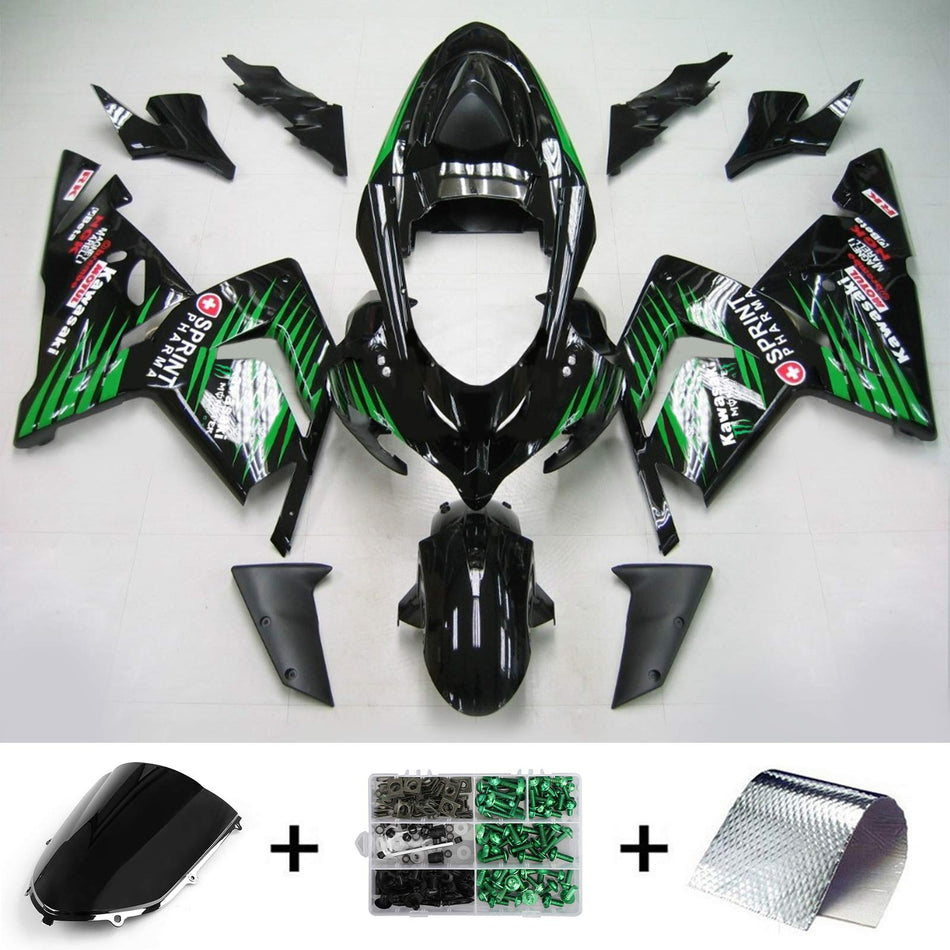 2004-2005 カワサキ ZX10R Amotopart インジェクションフェアリングキット ボディワーク プラスチック ABS #125