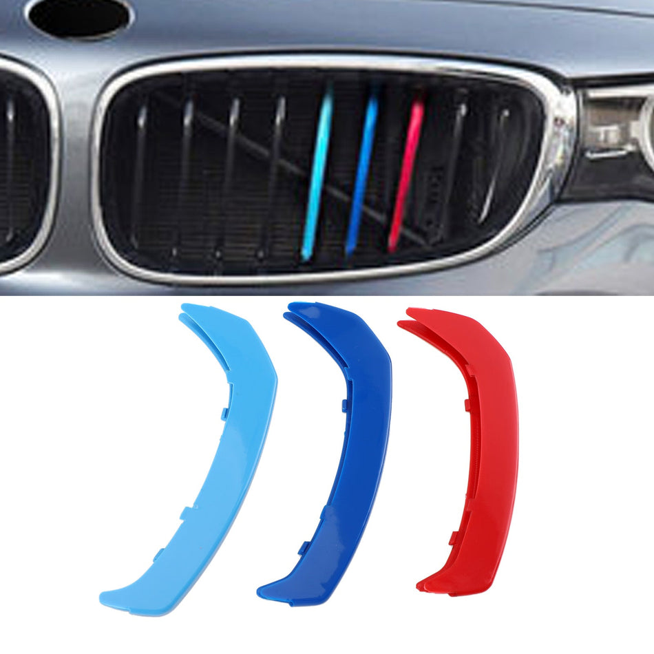 3色フロントグリルグリルカバーストリップクリップトリムBMW GT3 9グリル用