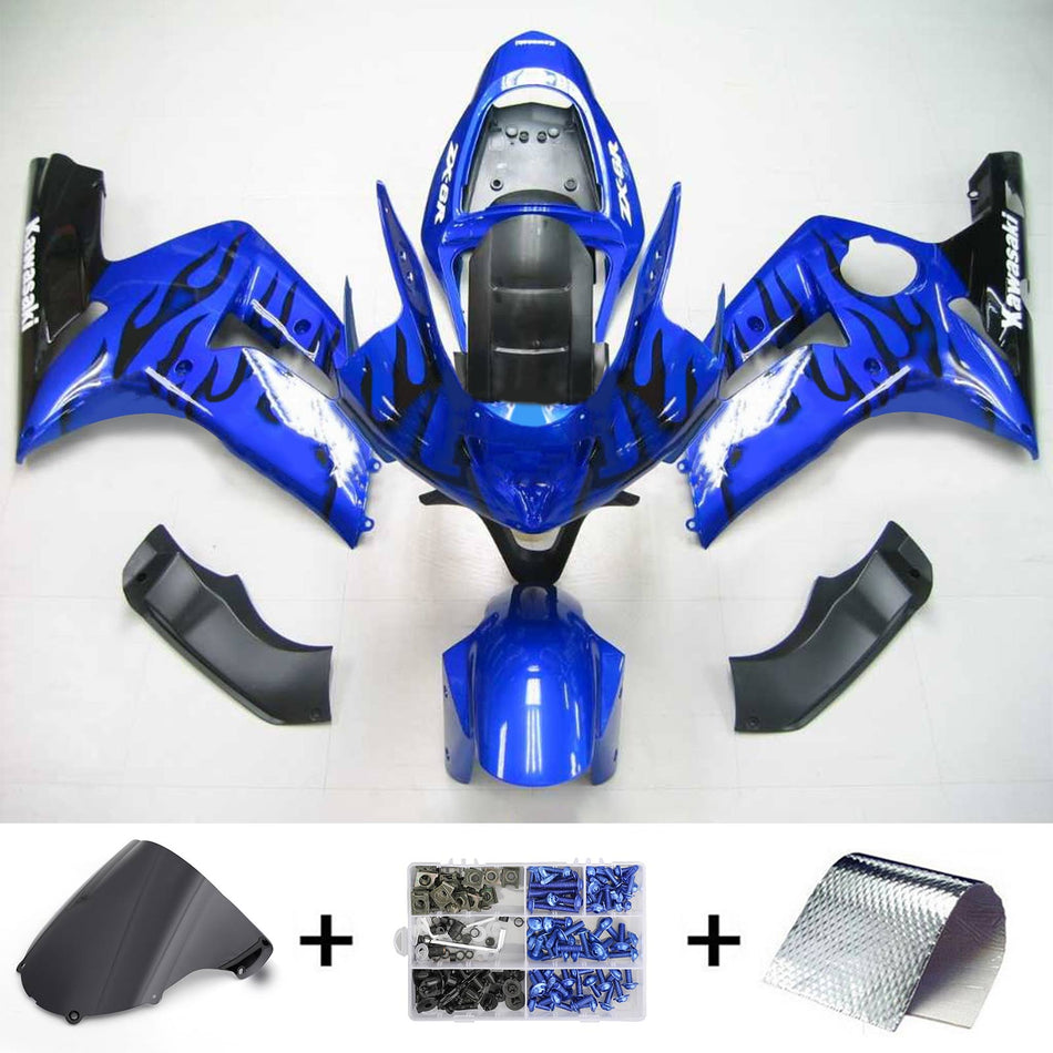 2003-2004 カワサキ ZX6R 636 Amotopart インジェクションフェアリングキット ボディワーク プラスチック ABS #115