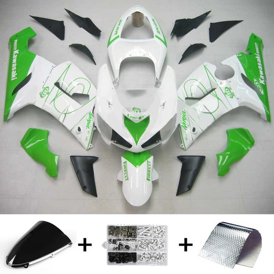 2005-2006 カワサキ ZX6R 636 Amotopart インジェクションフェアリングキット ボディワーク プラスチック ABS #126