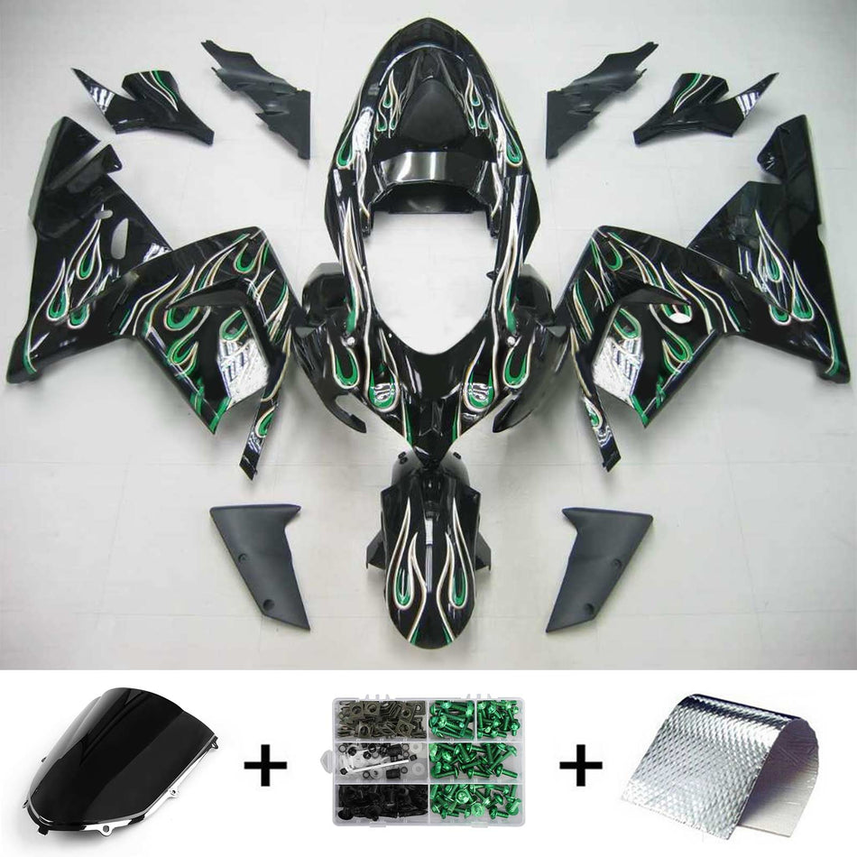 2004-2005 カワサキ ZX10R Amotopart インジェクションフェアリングキット ボディワーク プラスチック ABS #108