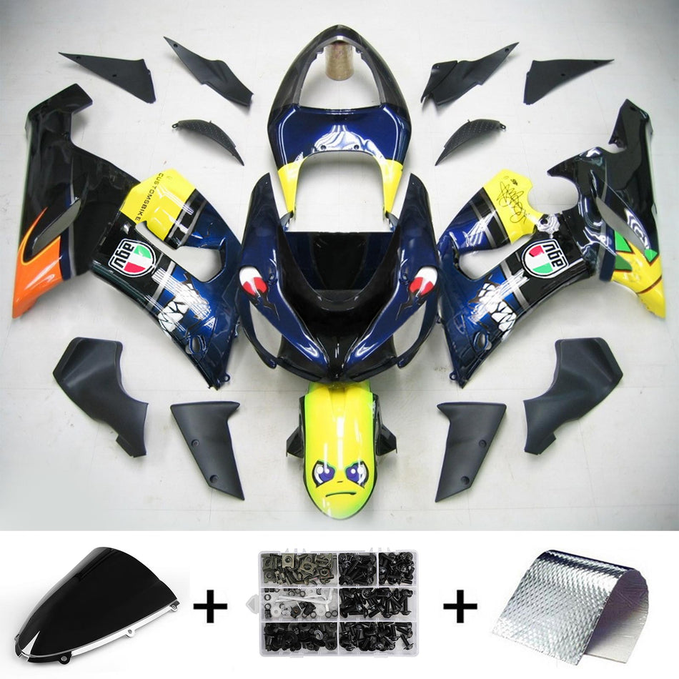 2005-2006 カワサキ ZX6R 636 Amotopart インジェクションフェアリングキット ボディワーク プラスチック ABS #102