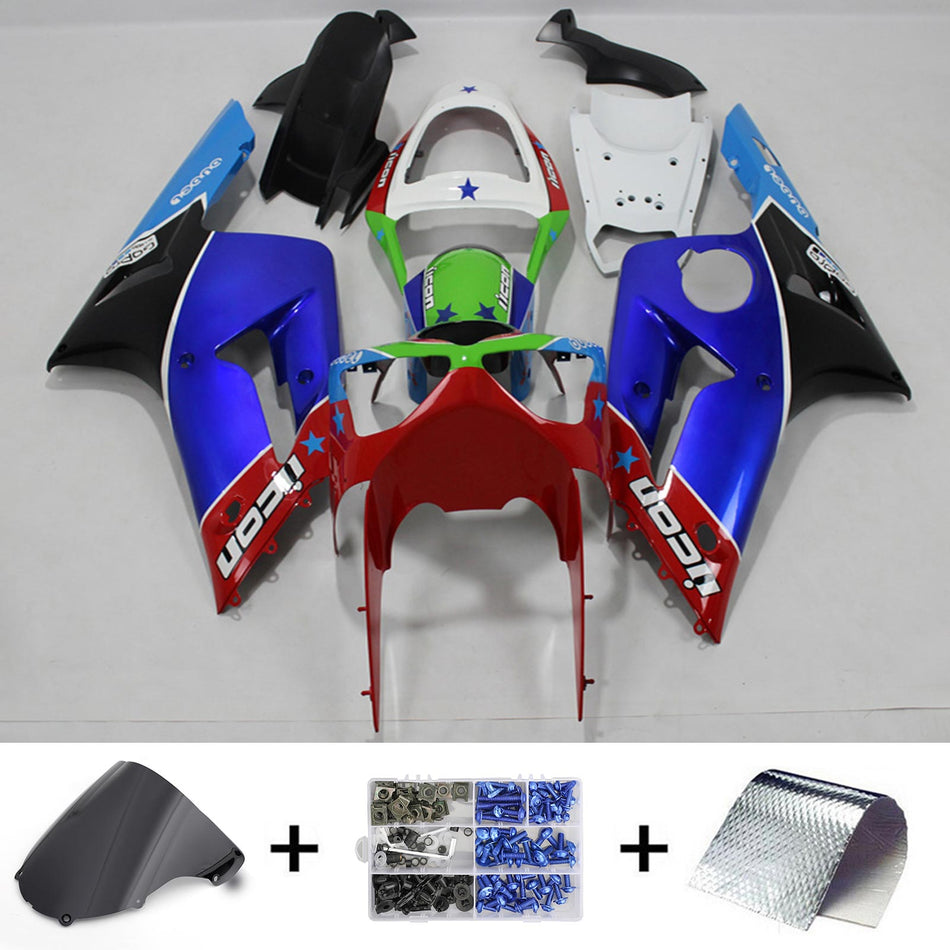 2003-2004 カワサキ ZX6R 636 インジェクションフェアリングキット ボディワーク プラスチック ABS#127