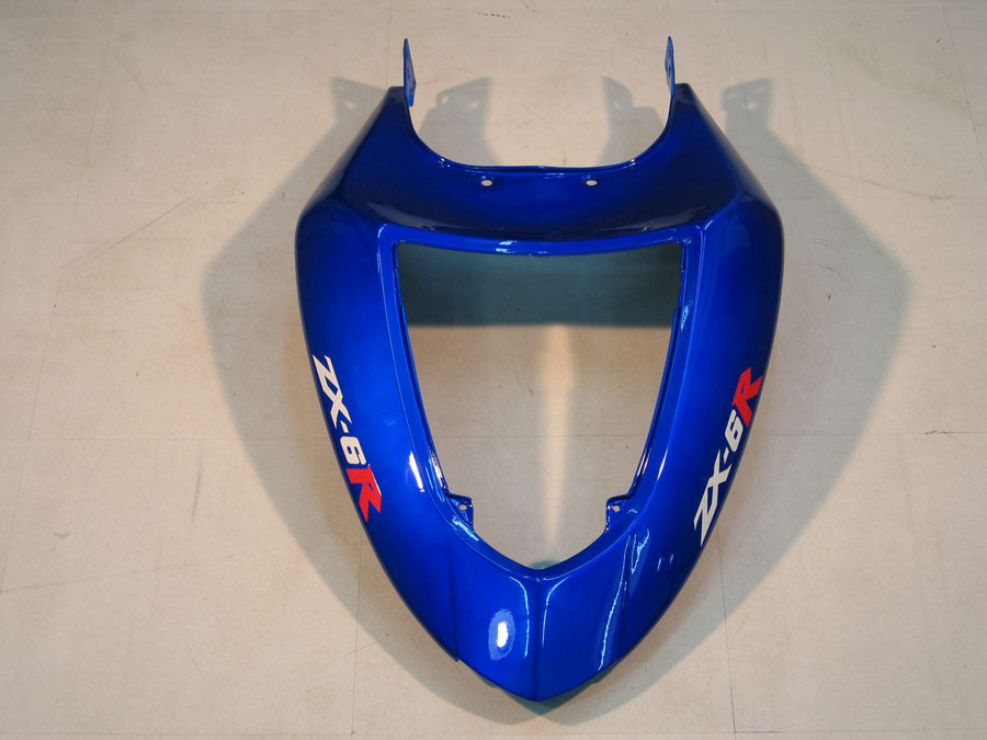 2005-2006 カワサキ ZX6R 636 Amotopart フェアリング ブルー ブラック Ninja Racing Customs フェアリング