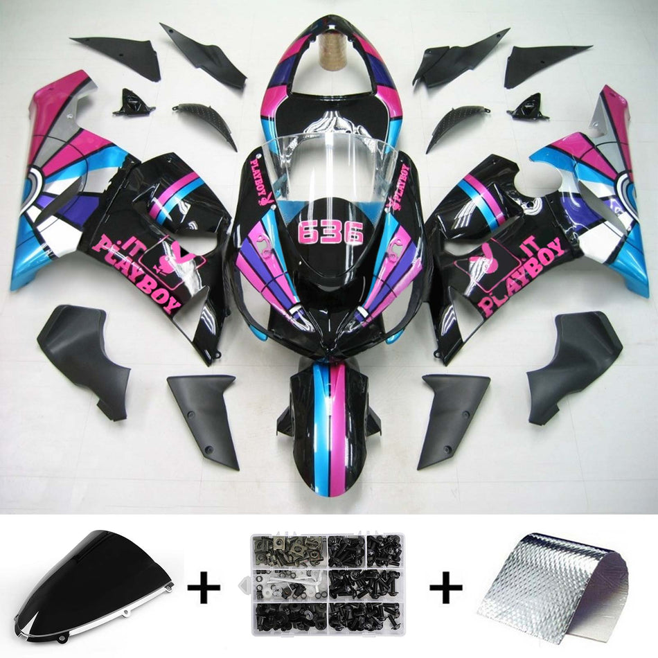 2005-2006 カワサキ ZX6R 636 Amotopart インジェクションフェアリングキット ボディワーク プラスチック ABS #116
