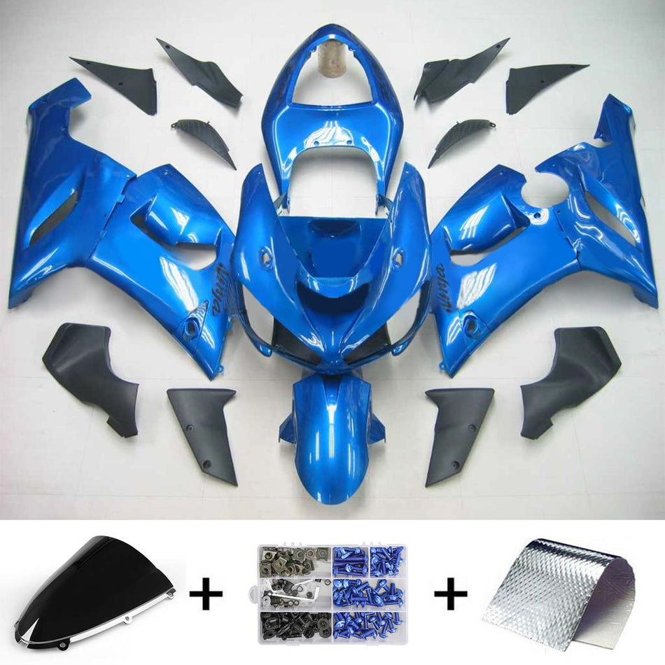 2005-2006 カワサキ ZX6R 636 Amotopart インジェクションフェアリングキット ボディワーク プラスチック ABS #127