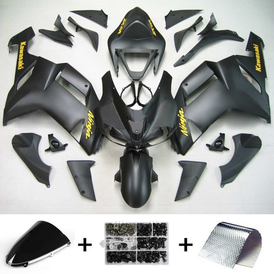 2007-2008 カワサキ ZX6R 636 Amotopart インジェクションフェアリングキット ボディワーク プラスチック ABS #126