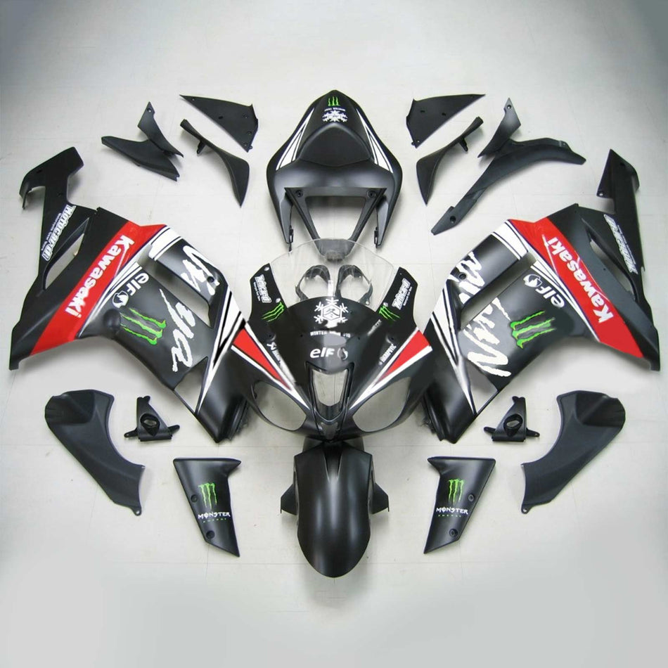 2007-2008 カワサキ ZX6R 636 Amotopart インジェクションフェアリングキット ボディワーク プラスチック ABS #136