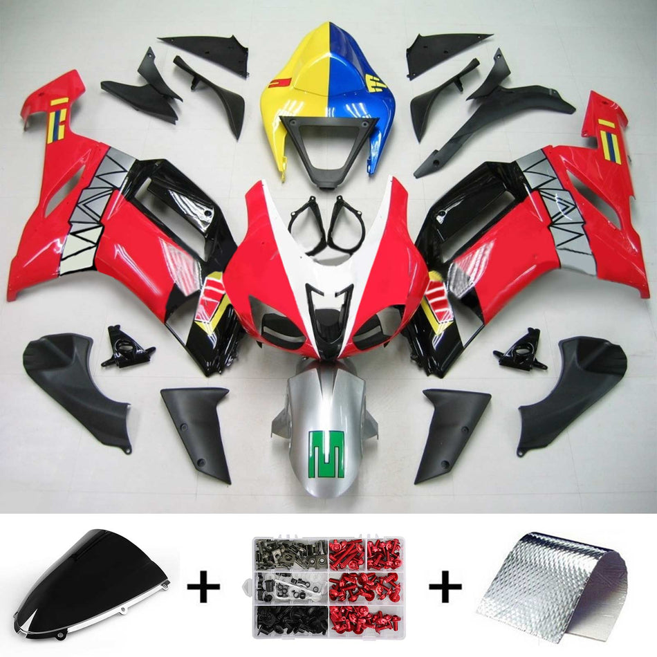 2007-2008 カワサキ ZX6R 636 Amotopart インジェクションフェアリングキット ボディワーク プラスチック ABS #135