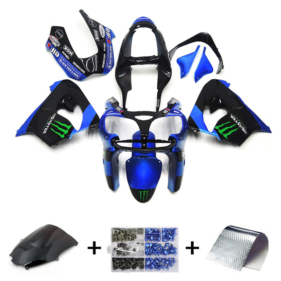 2002-2003 カワサキ ZX9R インジェクションフェアリングキット ボディワーク プラスチック ABS#126