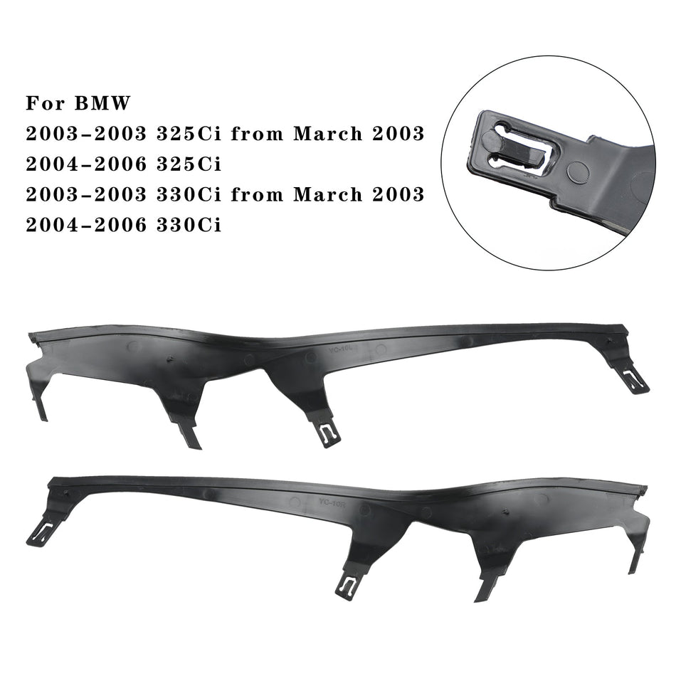 L+R ペアアッパーヘッドライトカバーストリップセット BMW 3 E46 COUPE CABRIO LCI 用