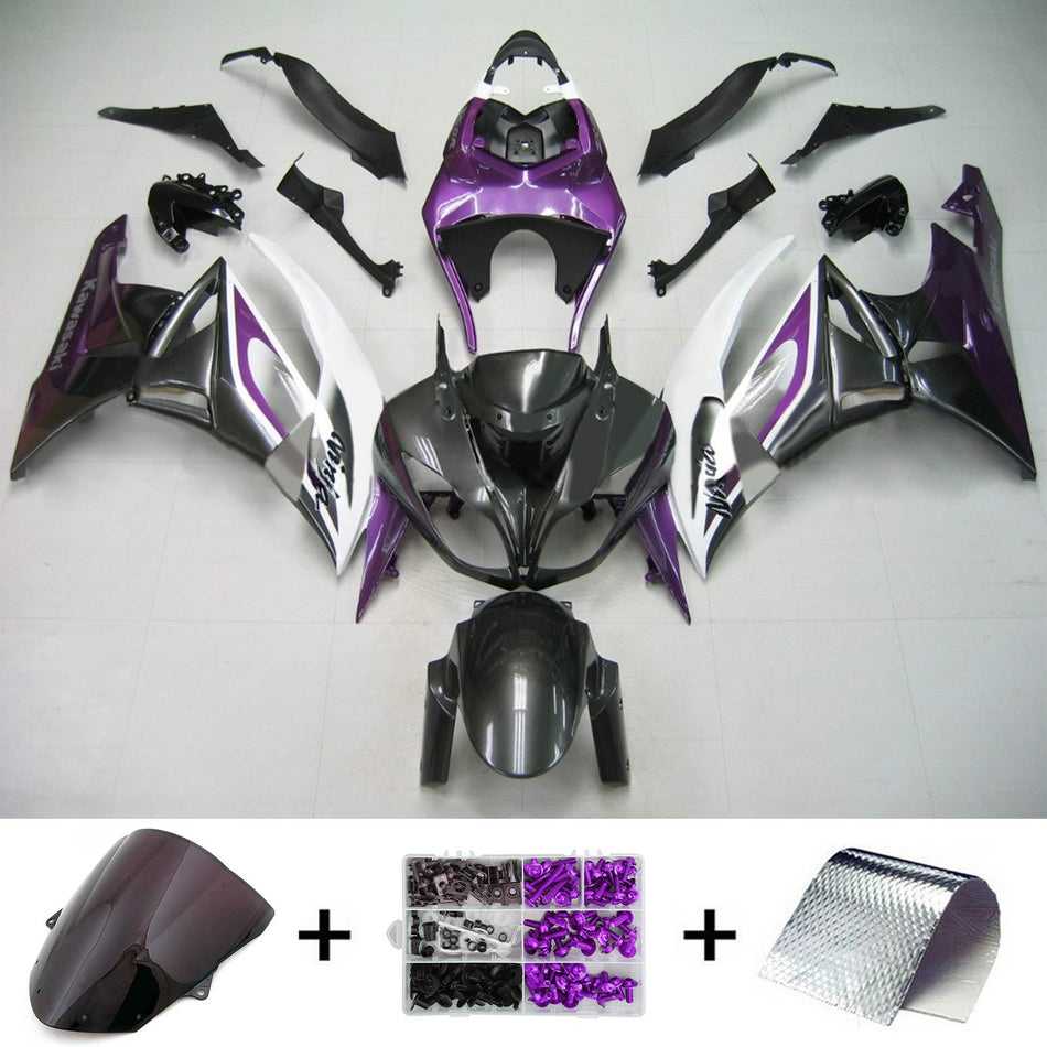 2009-2012 カワサキ ZX6R 636 Amotopart インジェクションフェアリングキット ボディワーク プラスチック ABS #114