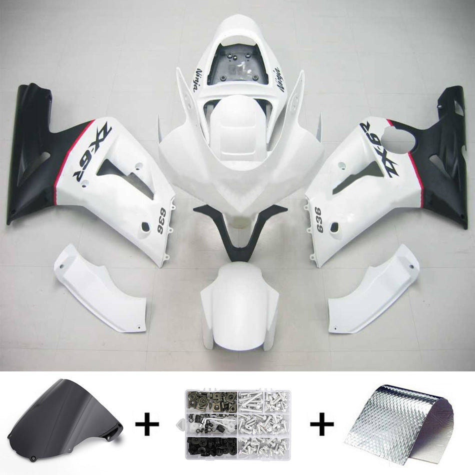 2003-2004 カワサキ ZX6R 636 Amotopart インジェクションフェアリングキット ボディワーク プラスチック ABS #109
