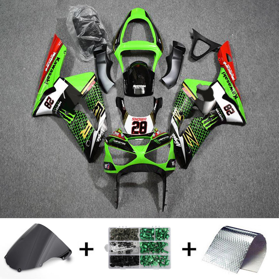 2003-2004 カワサキ ZX6R 636 インジェクションフェアリングキット ボディワーク プラスチック ABS#120