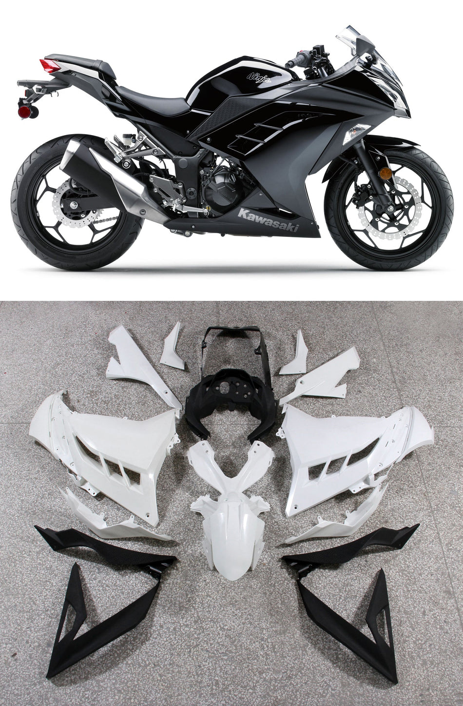 2013-2024 カワサキ EX300/Ninja300 インジェクションフェアリングキット ボディワーク プラスチック ABS