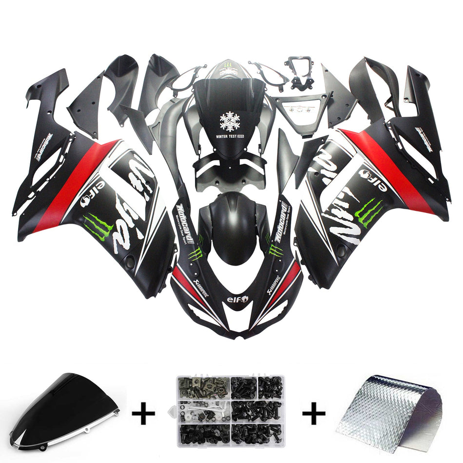 2007-2008 カワサキ ZX6R 636 Amotopart インジェクションフェアリングキット ボディワーク プラスチック ABS #136