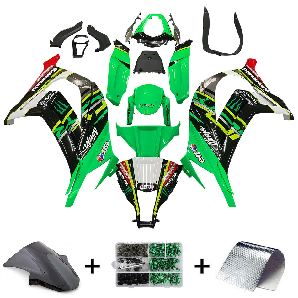 2011-2015 カワサキ ZX10R Amotopart インジェクションフェアリングキット ボディワーク プラスチック ABS #115