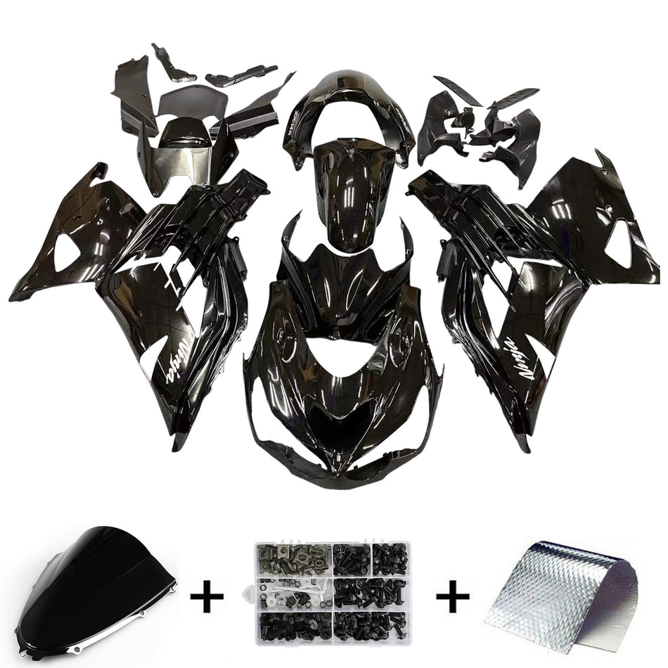 2012-2021 カワサキ ZX14R アモトパーツ フェアリング プラスチック ニンジャ ブラック レーシング