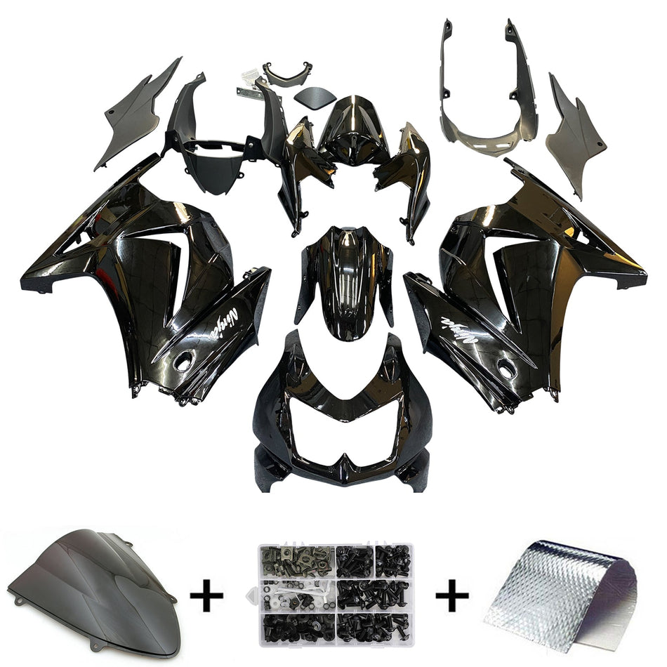 2008-2012 カワサキ ZX250R EX250 フェアリング ブラック Ninja ZX250 レーシング ジェネリック