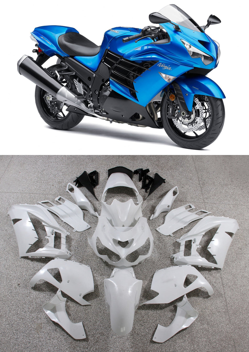 2012-2021 カワサキ ZX14R アモトパーツ フェアリング プラスチック ニンジャ ブルー レーシング