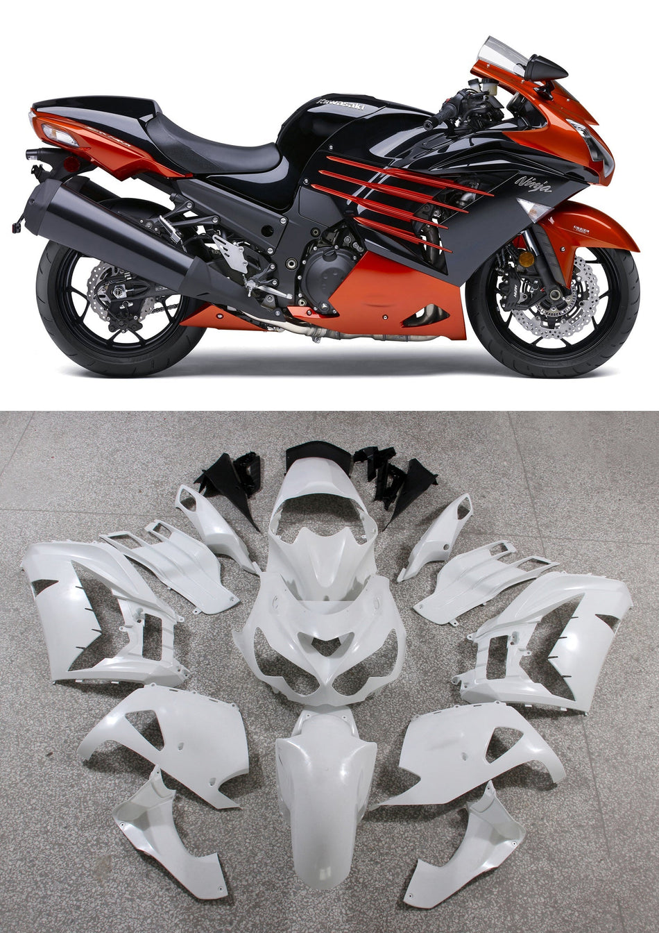 2012-2021 カワサキ ZX14R Amotopart フェアリング プラスチック Ninja オレンジ ブラック レーシング
