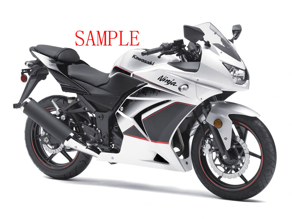 2008-2012 カワサキ ZX250R EX250 フェアリング ホワイト ブラック Ninja ZX250 レーシング ジェネリック