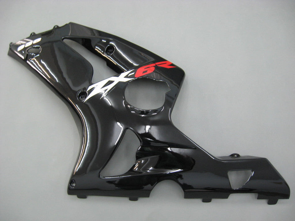 2003-2004 カワサキ ZX6R 636 フェアリング ブラック Ninja Racing ジェネリック