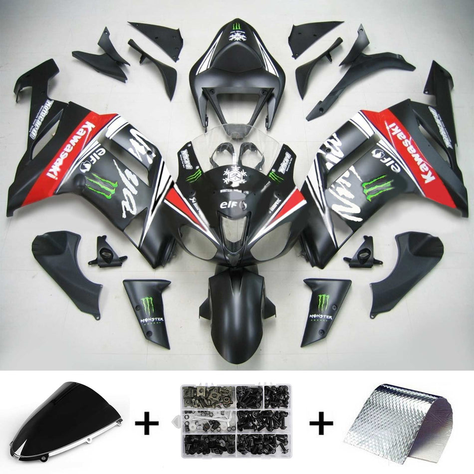 2007-2008 カワサキ ZX6R 636 Amotopart インジェクションフェアリングキット ボディワーク プラスチック ABS #136