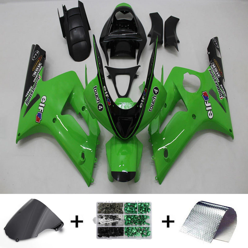 2003-2004 カワサキ ZX6R 636 インジェクションフェアリングキット ボディワーク プラスチック ABS#124