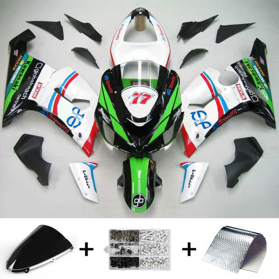 2005-2006 カワサキ ZX6R 636 Amotopart インジェクションフェアリングキット ボディワーク プラスチック ABS #138