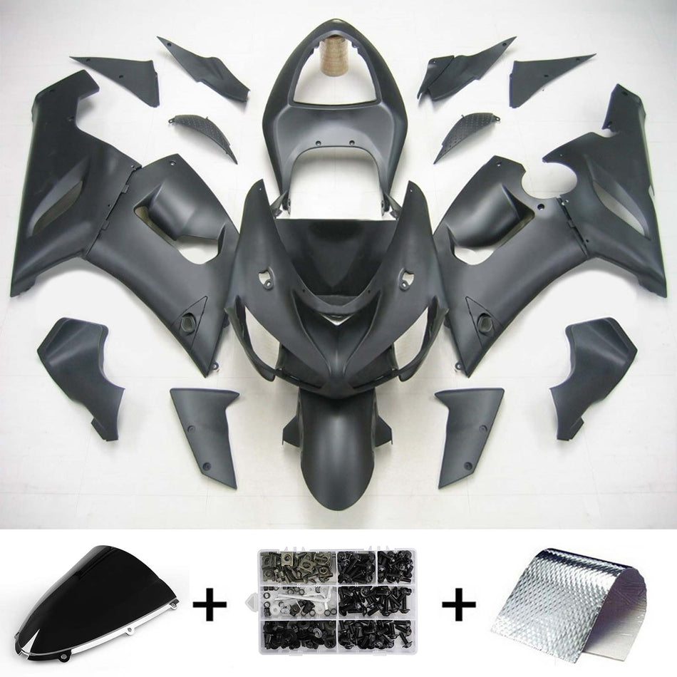 2005-2006 カワサキ ZX6R 636 Amotopart インジェクションフェアリングキット ボディワーク プラスチック ABS #120