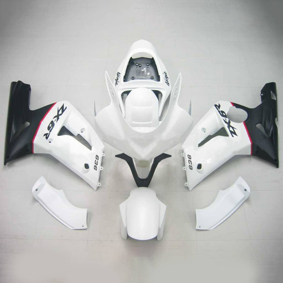 2003-2004 カワサキ ZX6R 636 Amotopart インジェクションフェアリングキット ボディワーク プラスチック ABS #109