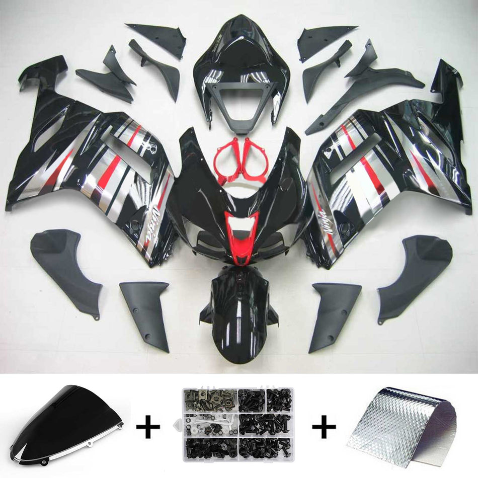2007-2008 カワサキ ZX6R 636 Amotopart インジェクションフェアリングキット ボディワーク プラスチック ABS #111