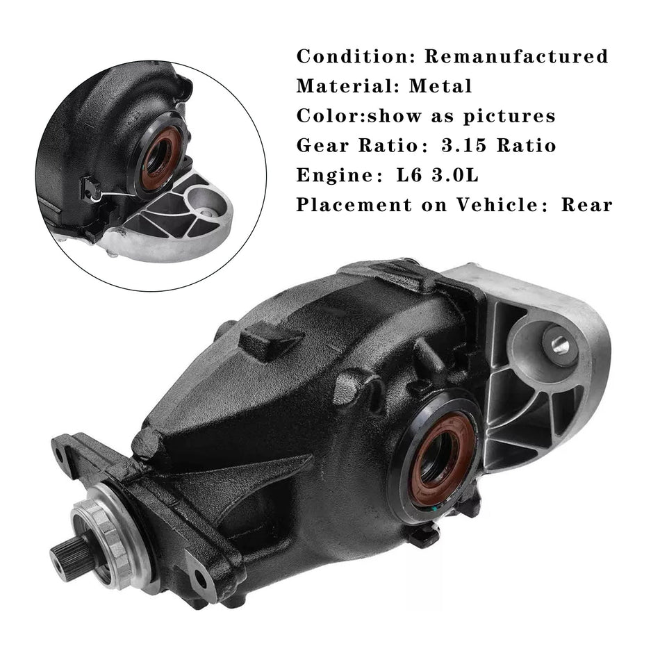 2011 2012 2013 BMW E70 X5 L6 3.0L リアディファレンシャルキャリアアクスル 3.15 比率 33107590911 33107590912