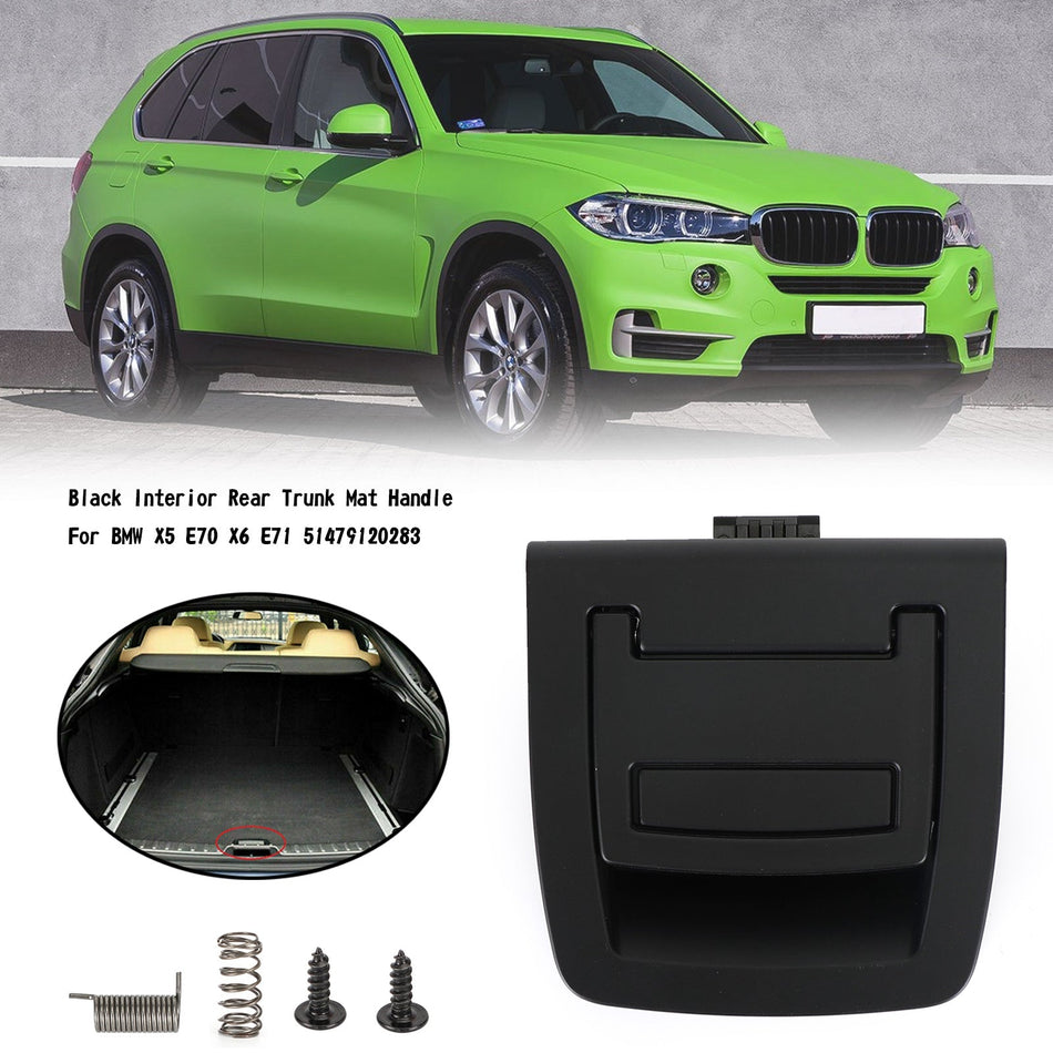 ブラックインテリアリアトランクマットハンドル 51479120283 BMW X5 E70 X6 E71用