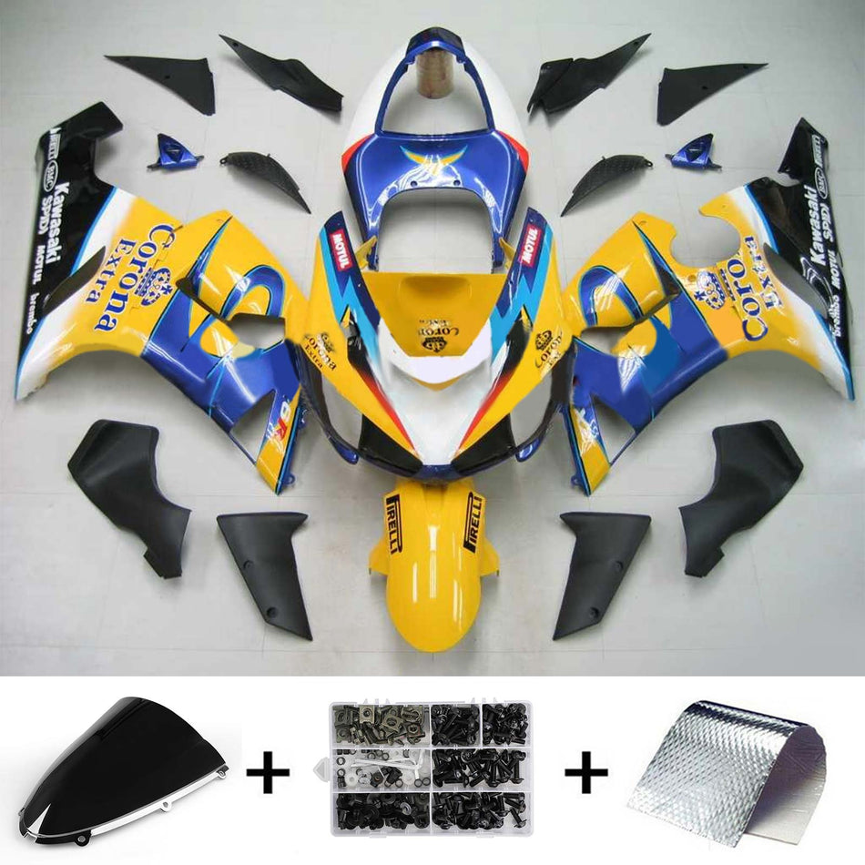 2005-2006 カワサキ ZX6R 636 Amotopart インジェクションフェアリングキット ボディワーク プラスチック ABS #145