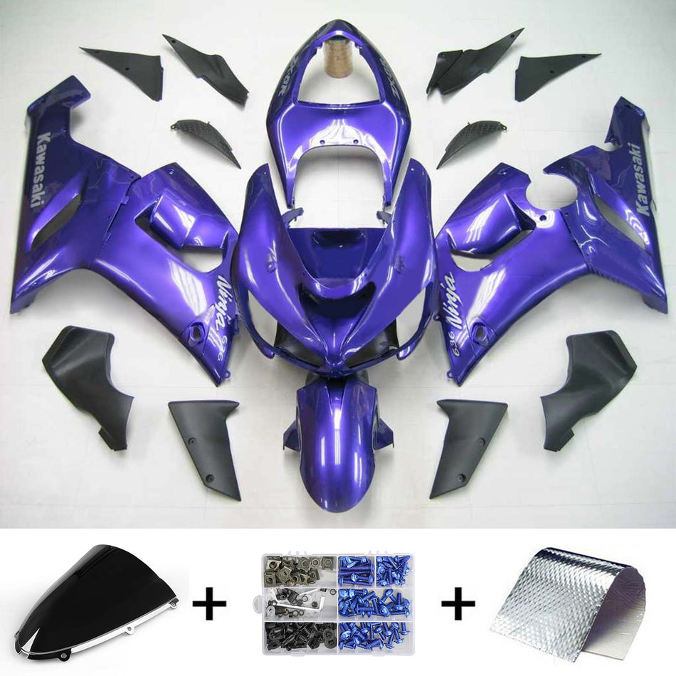 2005-2006 カワサキ ZX6R 636 Amotopart インジェクションフェアリングキット ボディワーク プラスチック ABS #141