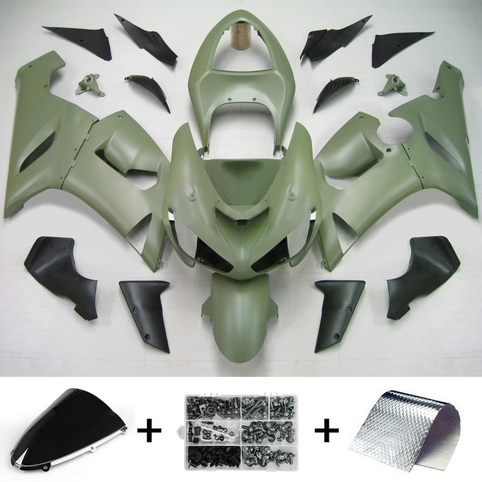 2005-2006 カワサキ ZX6R 636 Amotopart インジェクションフェアリングキット ボディワーク プラスチック ABS #111