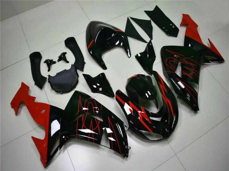 2006-2007 カワサキ ZX10R インジェクションフェアリング レッド ブラック プラスチック