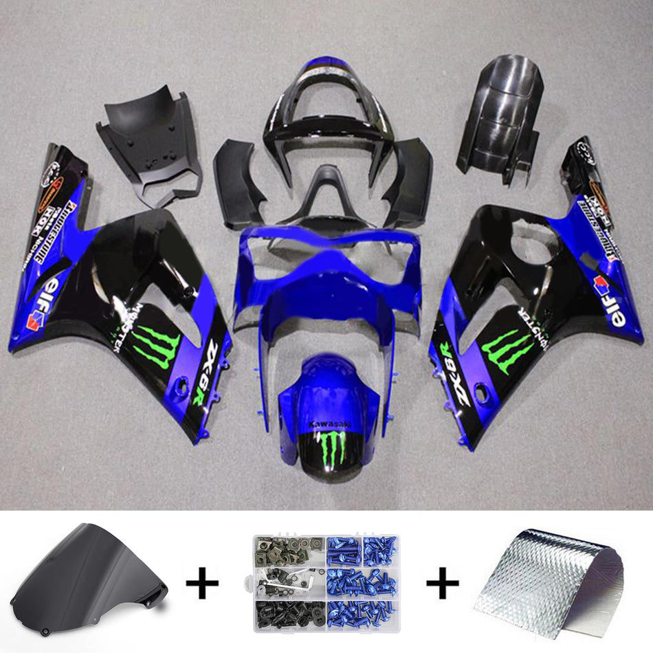 2003-2004 カワサキ ZX6R 636 インジェクションフェアリングキット ボディワーク プラスチック ABS#122
