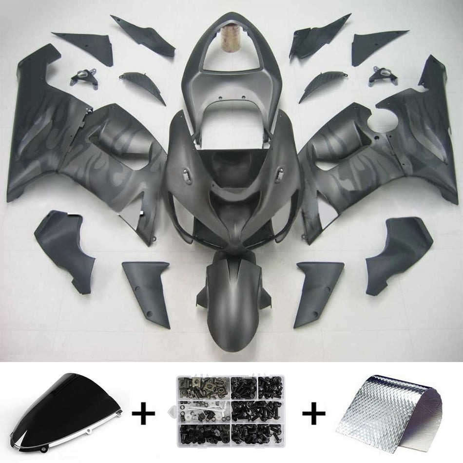 2005-2006 カワサキ ZX6R 636 Amotopart インジェクションフェアリングキット ボディワーク プラスチック ABS #131